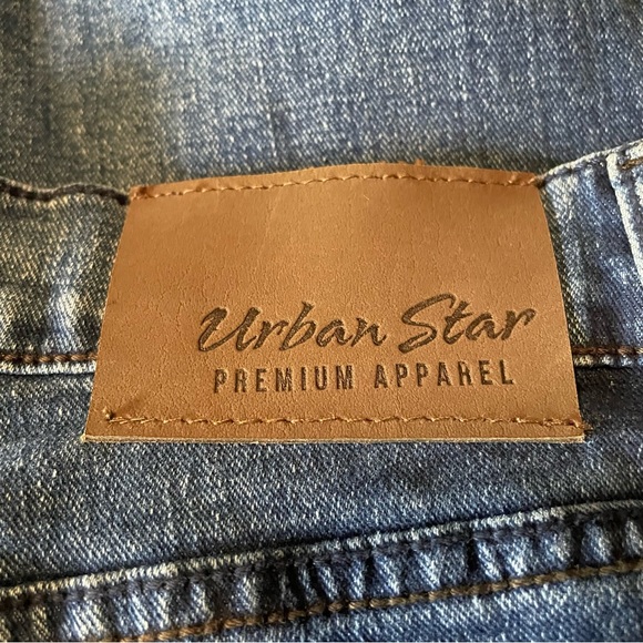 Urban Star Medium Wash Straight Leg Denim Jeans Unisex Size 32x30 - Picture 9 of 10